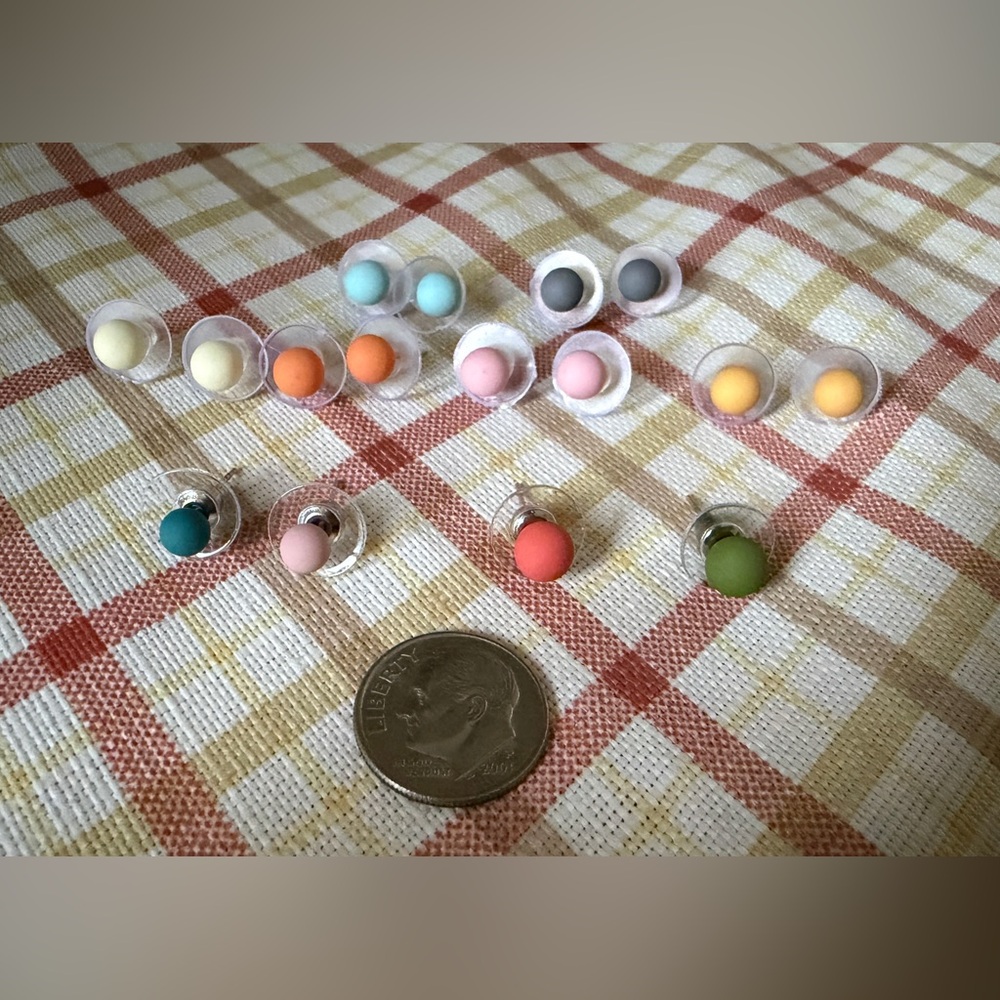 Pastel Stud Earrings Set | Matte Candy Colors